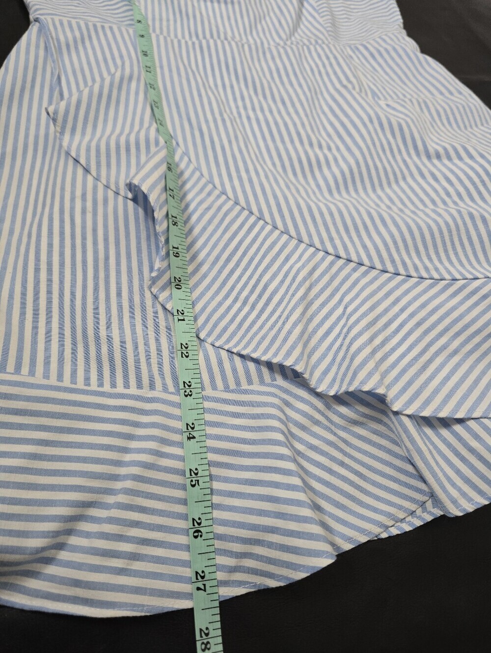 Superdown Rosalie Striped Ruffle Dress White/blue Size XL - Picture 9 of 11